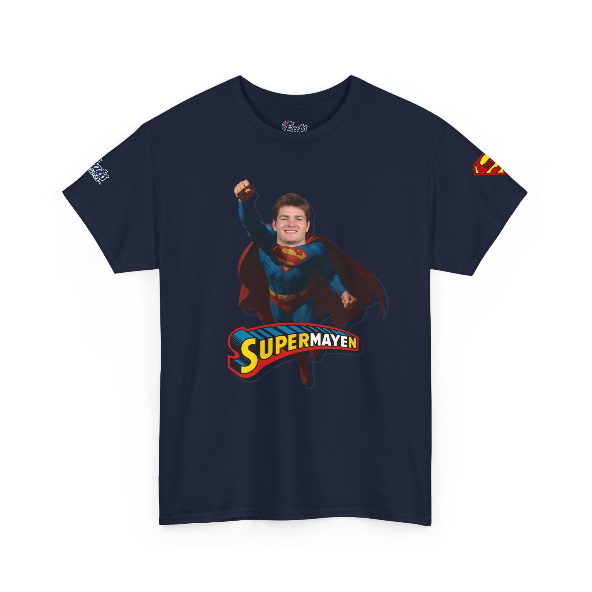 SuperMAYEn/Superman Shirt - Patriots Drake Maye Parody Fan Tee