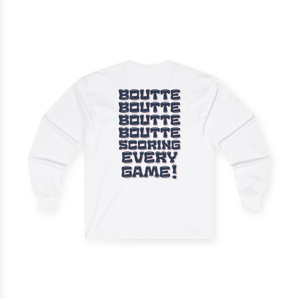 BOUTTE SCORING EVERY GAME - Patriots Kayshon Boutte Long Sleeve Fan Tee