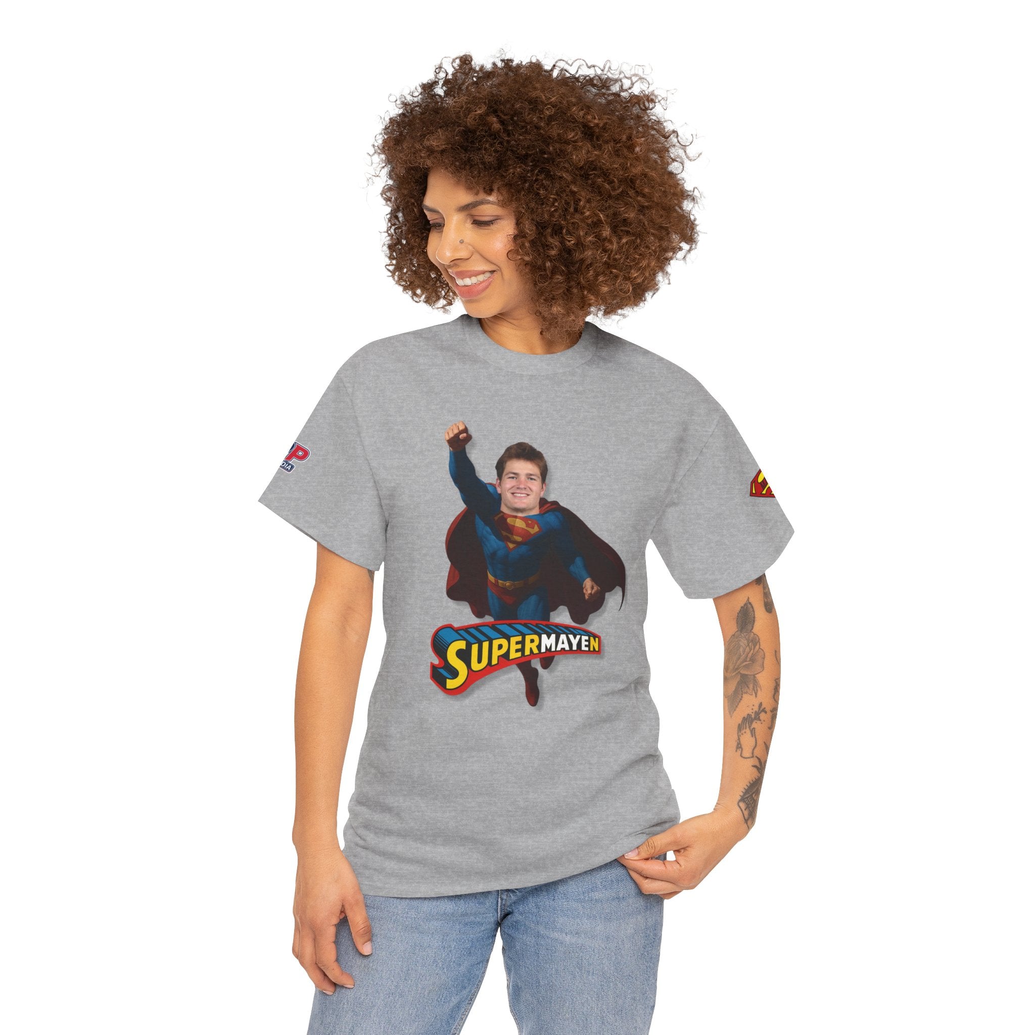 SuperMAYEn/Superman Shirt - Patriots Drake Maye Parody Fan Tee