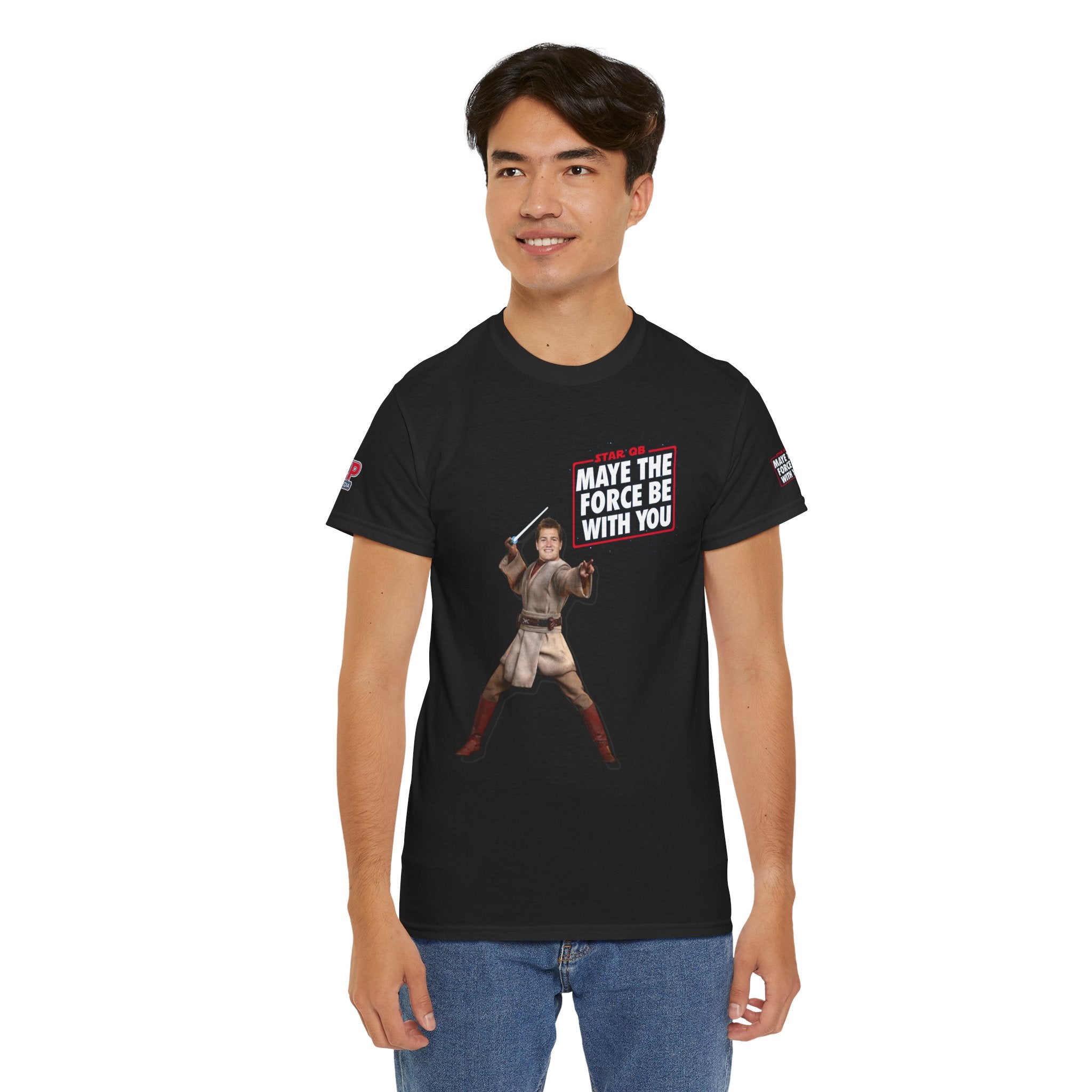 MAYE THE FORCE BE WITH YOU – Drake Maye Patriots Parody Tee | Funny Star QB/Star Wars Fan Shirt | Football Tee