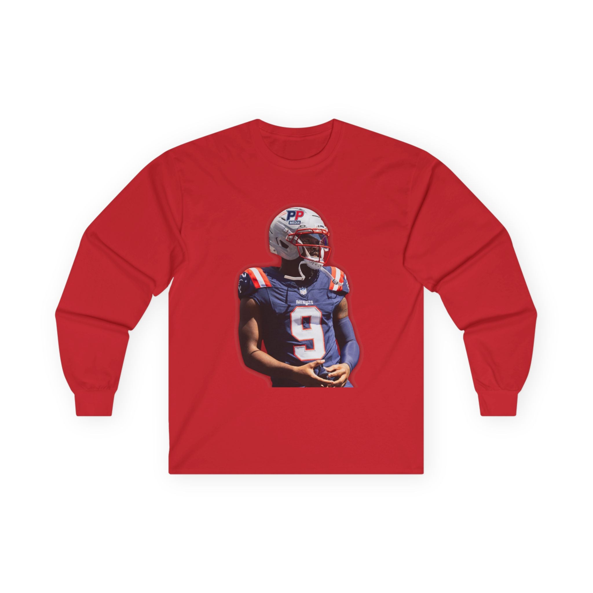 BOUTTE SCORING EVERY GAME - Patriots Kayshon Boutte Long Sleeve Fan Tee