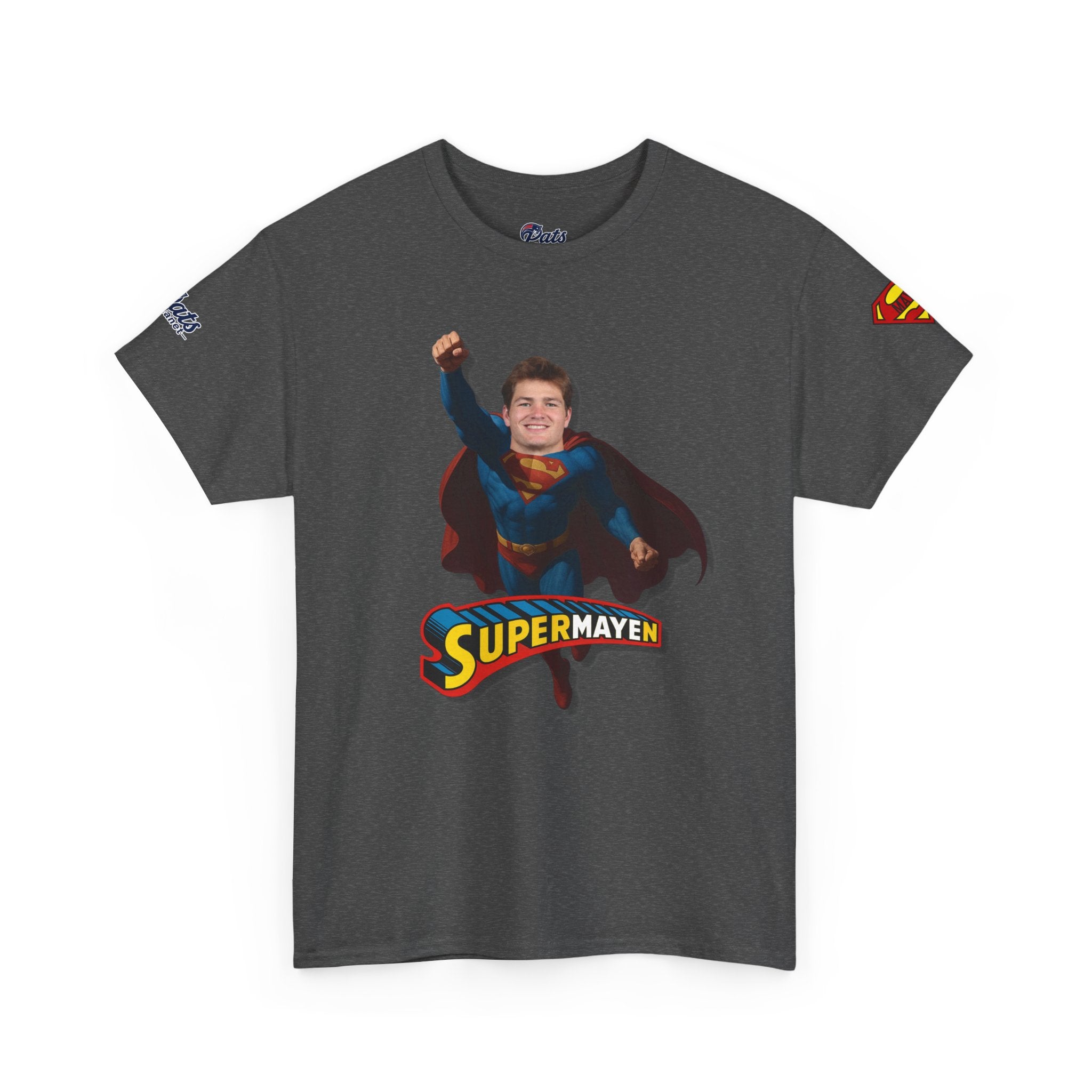 SuperMAYEn/Superman Shirt - Patriots Drake Maye Parody Fan Tee