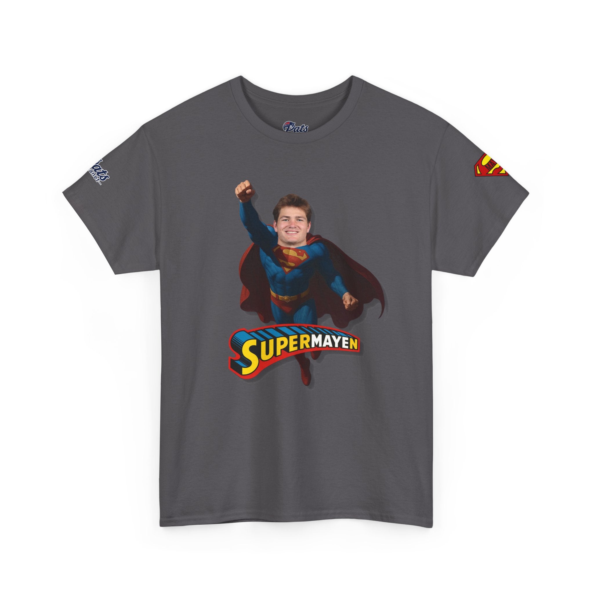 SuperMAYEn/Superman Shirt - Patriots Drake Maye Parody Fan Tee