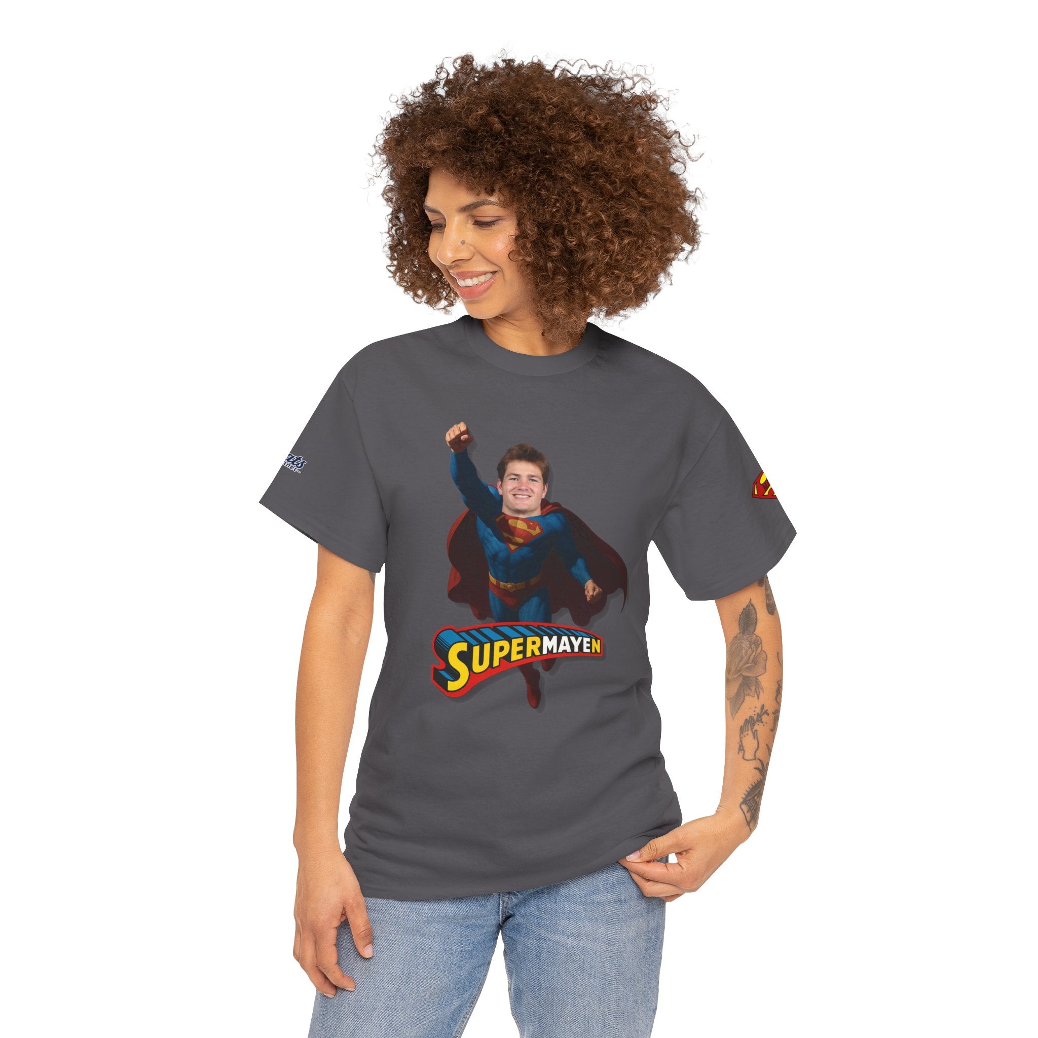 SuperMAYEn/Superman Shirt - Patriots Drake Maye Parody Fan Tee