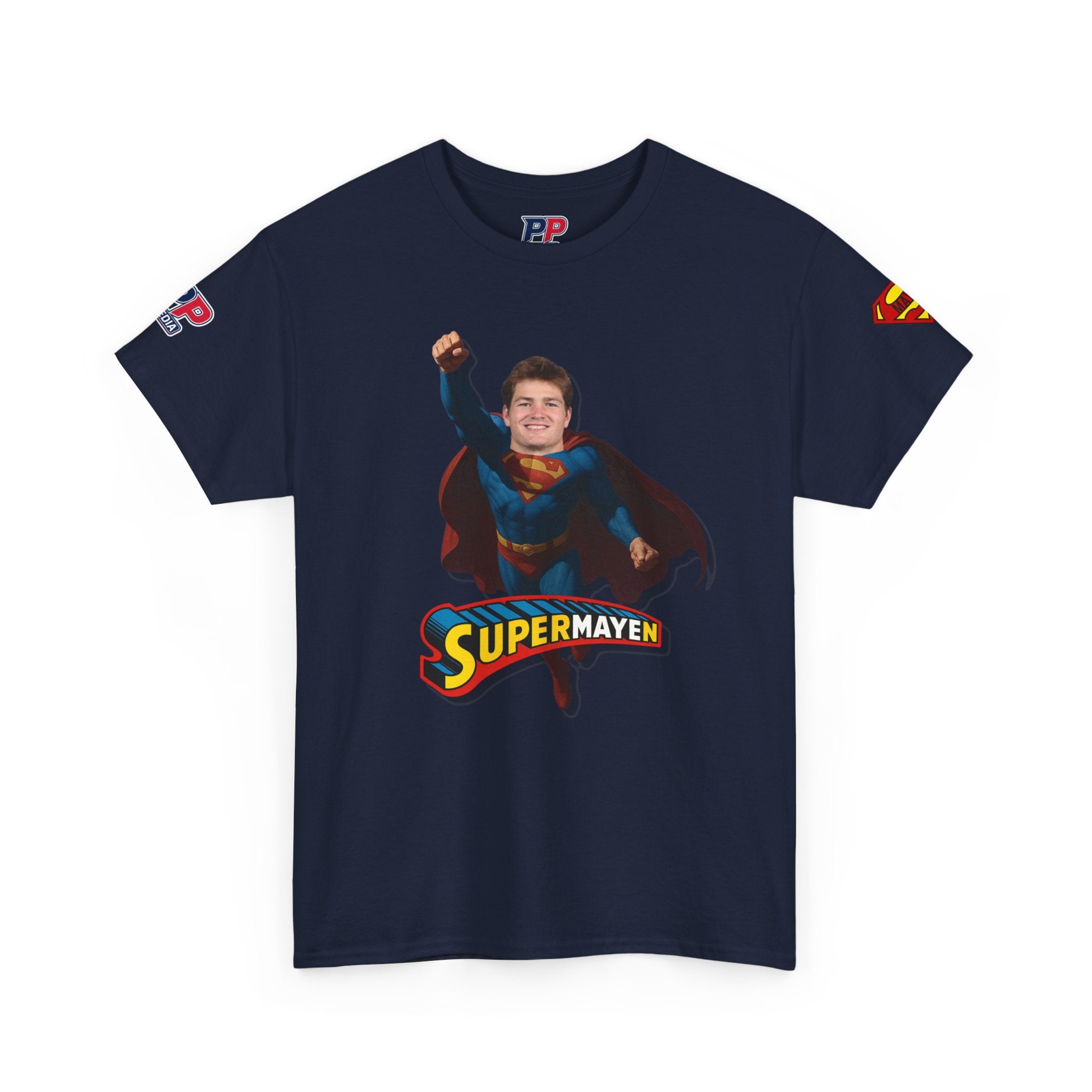 SuperMAYEn/Superman Shirt - Patriots Drake Maye Parody Fan Tee