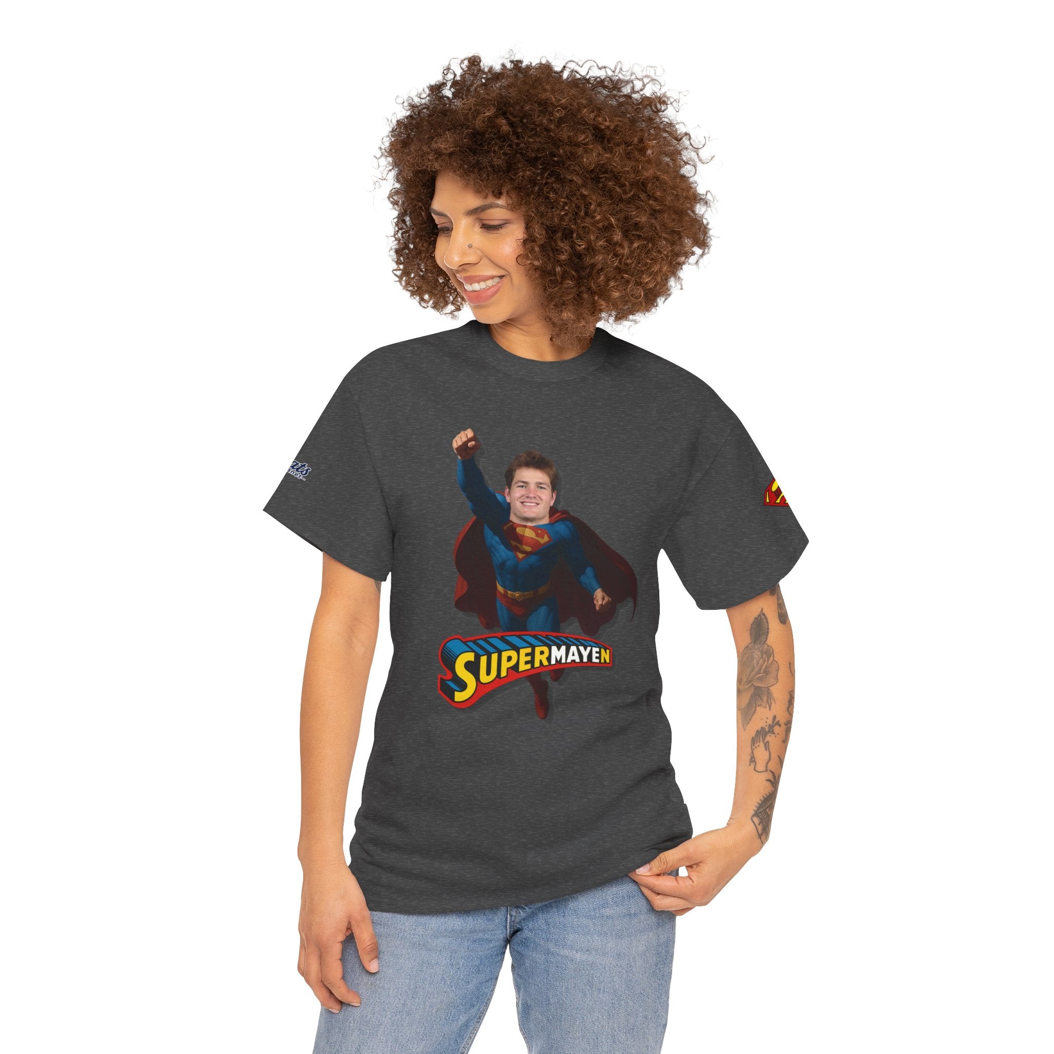 SuperMAYEn/Superman Shirt - Patriots Drake Maye Parody Fan Tee