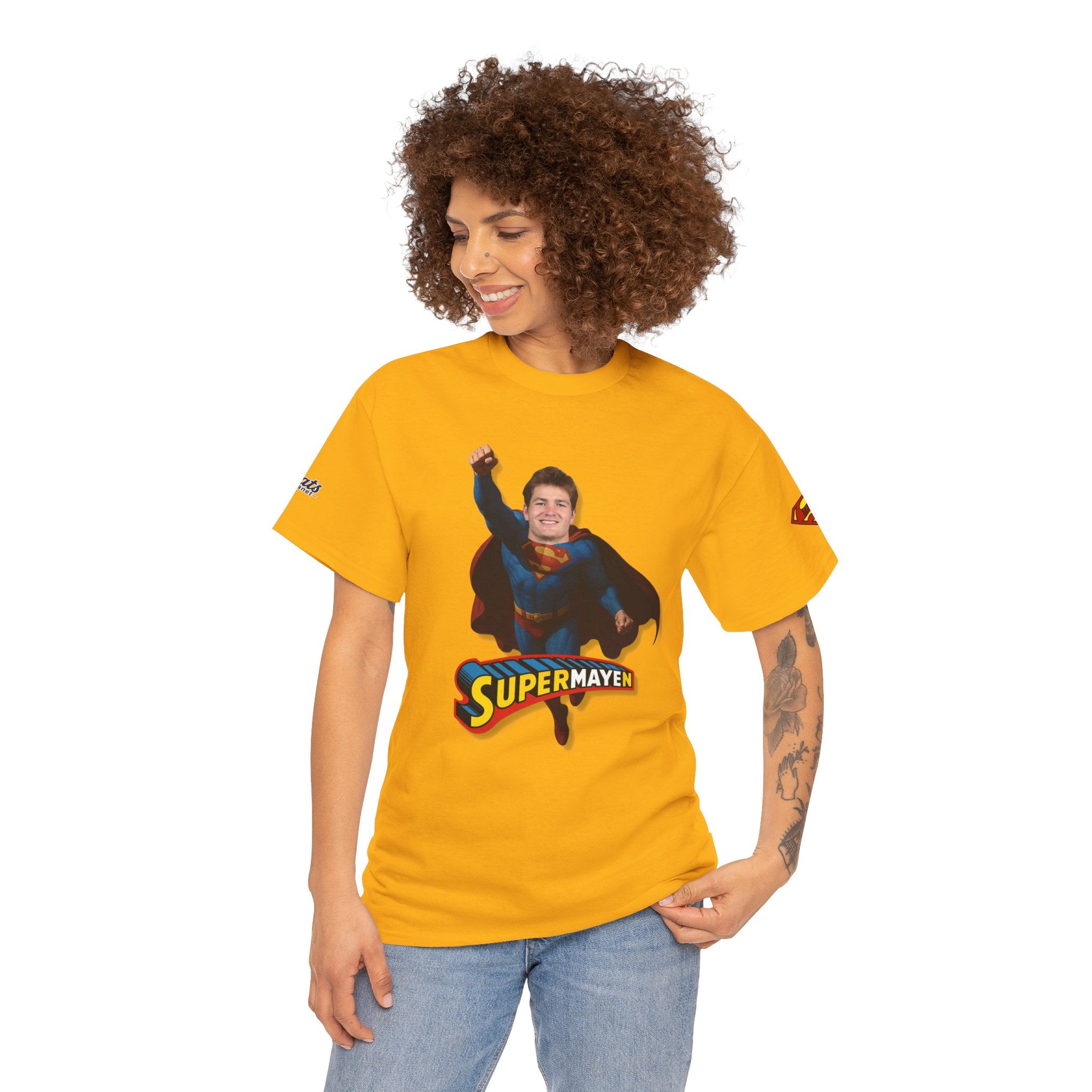 SuperMAYEn/Superman Shirt - Patriots Drake Maye Parody Fan Tee