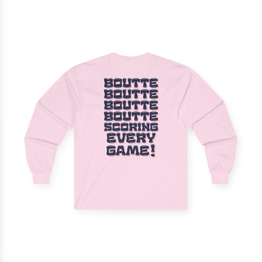 BOUTTE SCORING EVERY GAME - Patriots Kayshon Boutte Long Sleeve Fan Tee