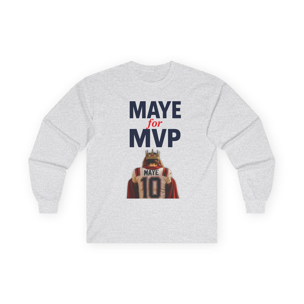 MAYE FOR MVP - Long Sleeve Patriots Drake Maye Support Fan Tee